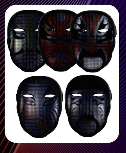 LED Maske Gesichtsmaske | Wiederaufladbare Digitale Maske für Haloween
