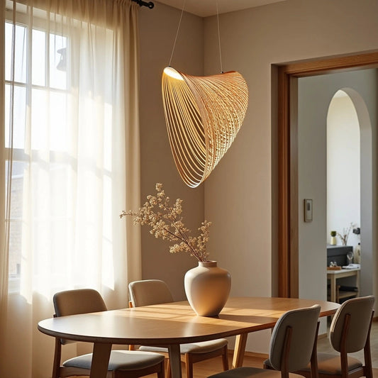 Lignum | Pendelleuchte aus Holz für Esszimmer und Wohnräume 0