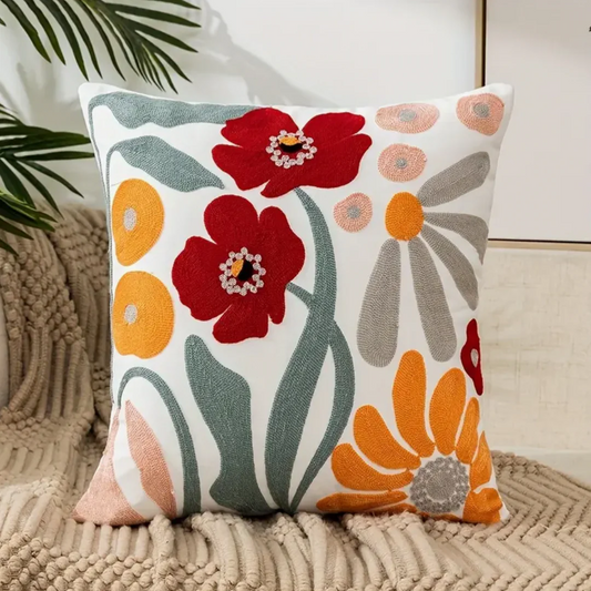 Loxi | Dekoratives Kissen mit Blumendruck 45x45 cm 0