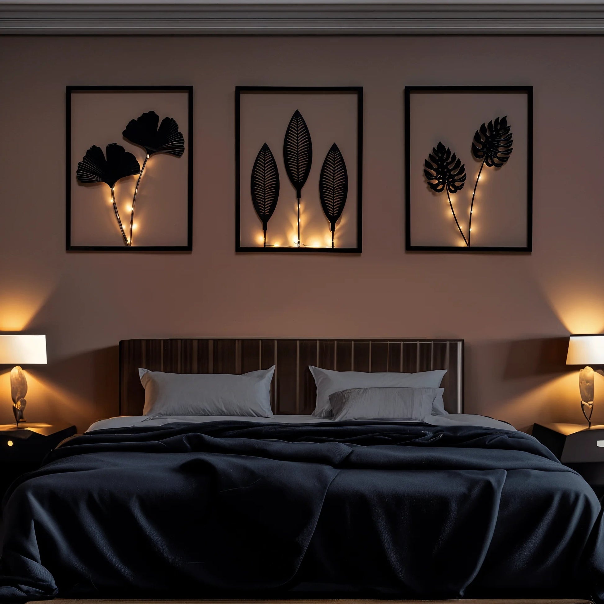 Lumenblattrahmen Set | Wanddekoration mit LED Beleuchtung 0
