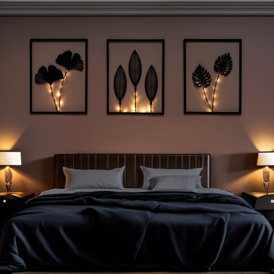 Lumenblattrahmen Set | Wanddekoration mit LED Beleuchtung 0