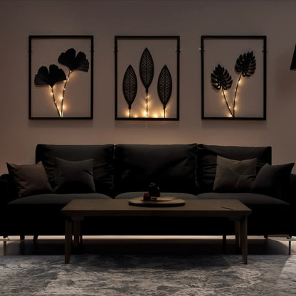 Lumenblattrahmen Set | Wanddekoration mit LED Beleuchtung 2