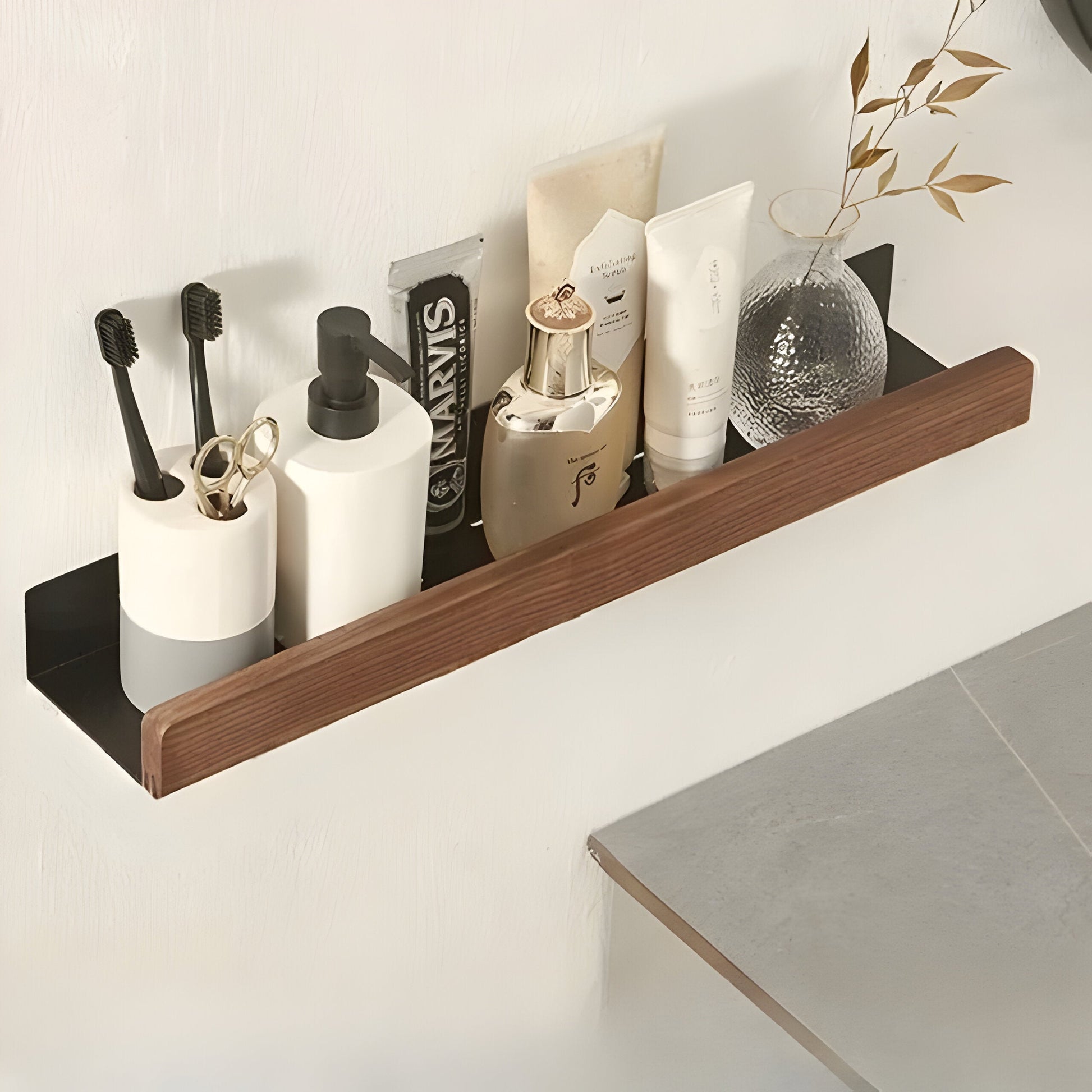 LuxeWood | Hölzernes Badezimmer-Organisationsregal 1