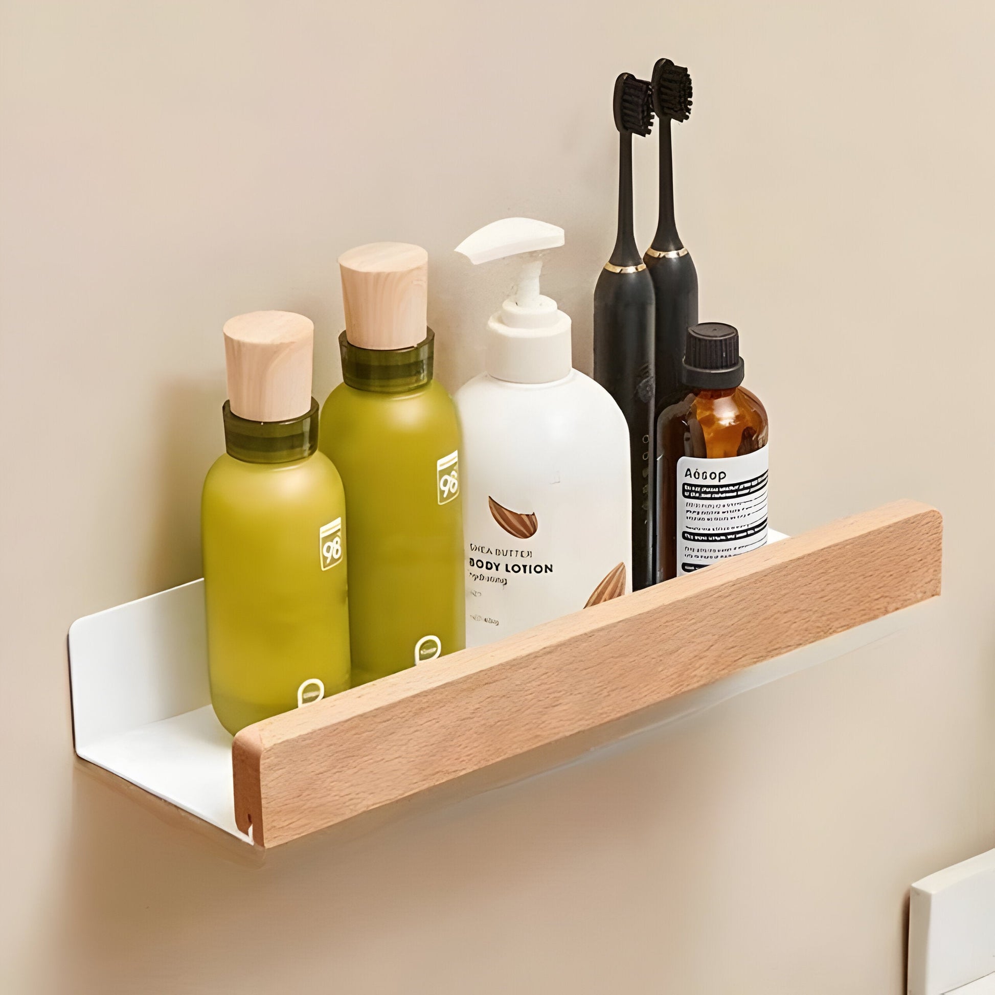 LuxeWood | Hölzernes Badezimmer-Organisationsregal 4