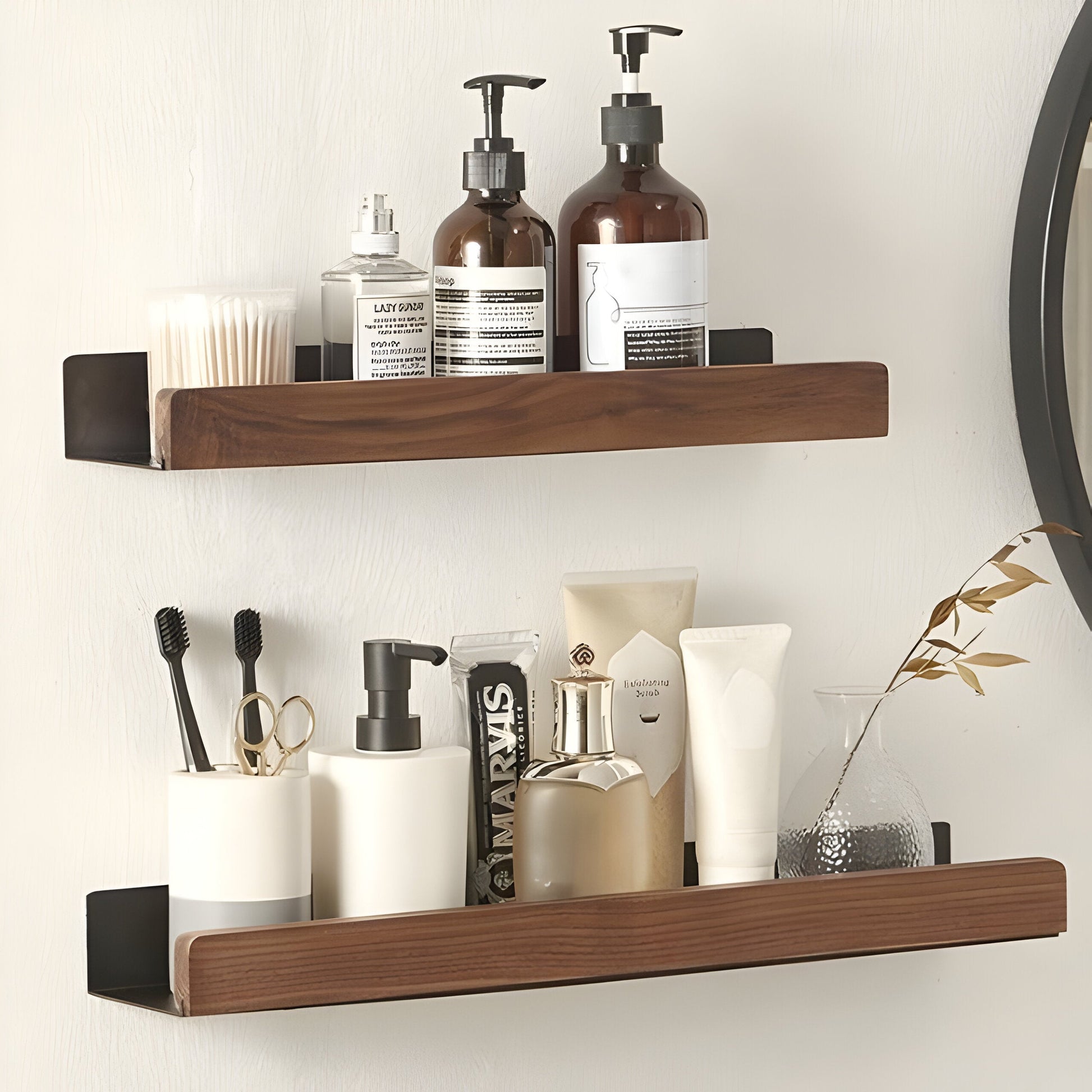 LuxeWood | Hölzernes Badezimmer-Organisationsregal 8