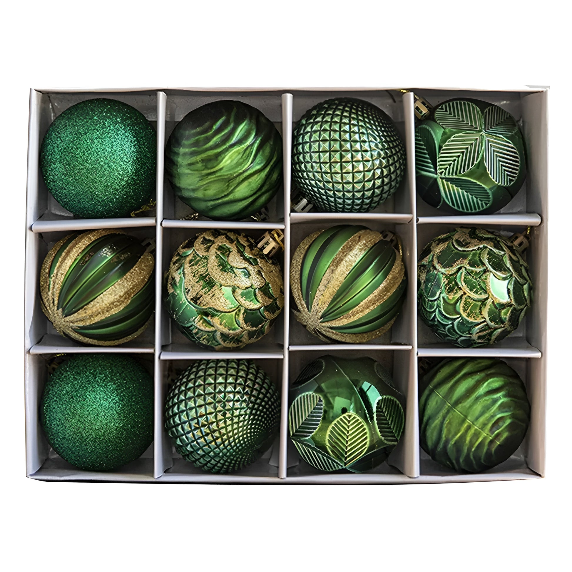 Luxuriöse Weihnachtskugeln Set | Kunstvolle Weihnachtsbaumkugeln 0