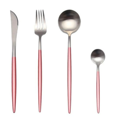 Luxuriöses Besteckset Gold-Silber | 24-teilig Edelstahl Besteck 11