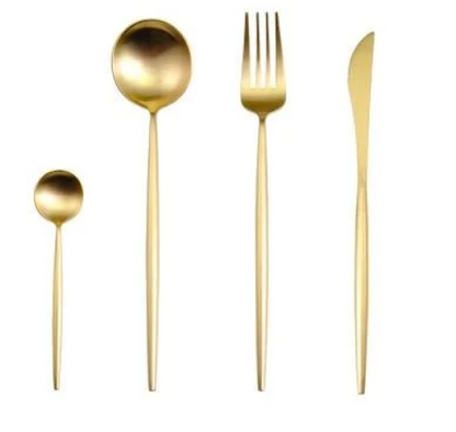 Luxuriöses Besteckset Gold-Silber | 24-teilig Edelstahl Besteck 13