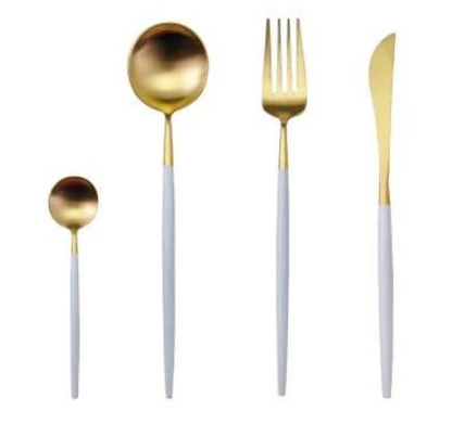 Luxuriöses Besteckset Gold-Silber | 24-teilig Edelstahl Besteck 17