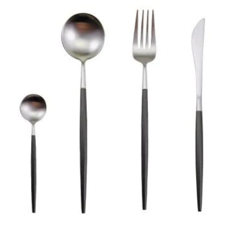 Luxuriöses Besteckset Gold-Silber | 24-teilig Edelstahl Besteck 18