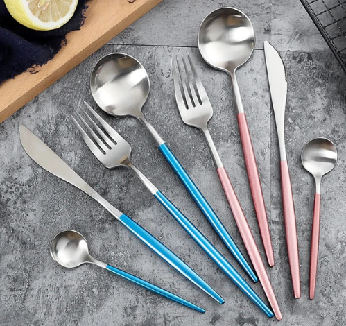 Luxuriöses Besteckset Gold-Silber | 24-teilig Edelstahl Besteck 4