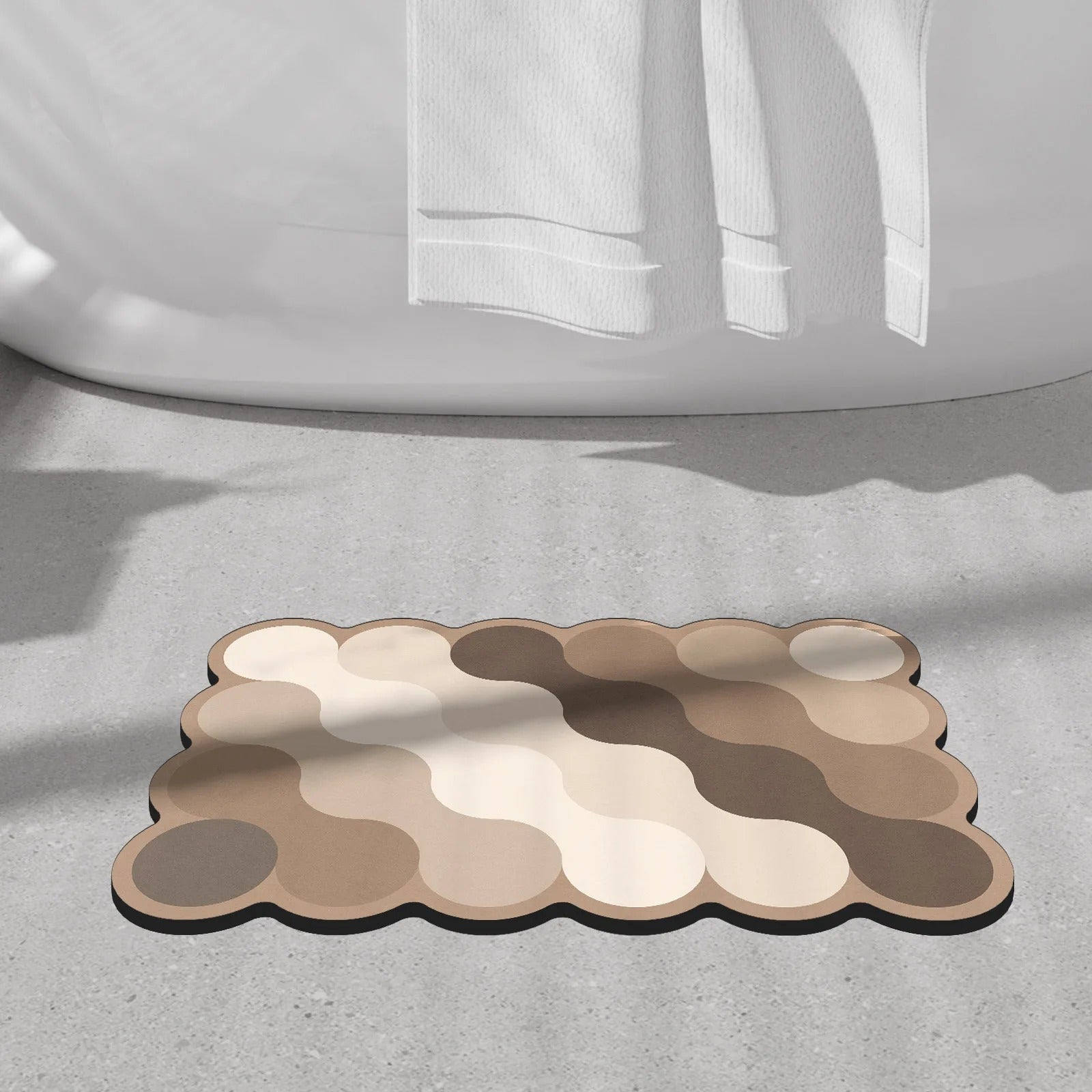 Luxus Diatomit Badezimmermatte Beige | Rutschfeste Duschmatte 7