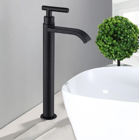 Mattschwarze Waschbeckenarmatur | Elegante Kaltwasserarmatur 0
