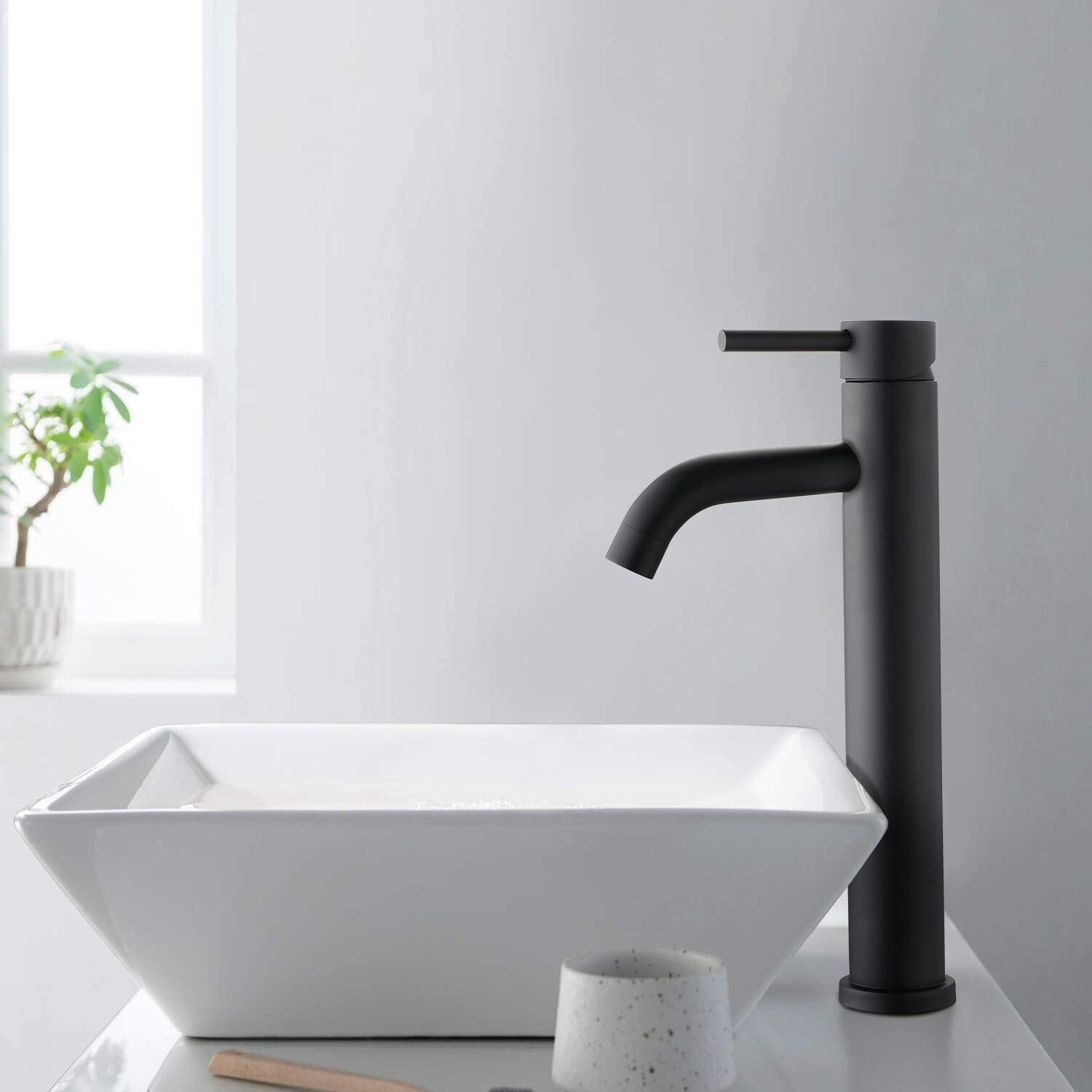 Mattschwarze Waschbeckenarmatur | Elegante Kaltwasserarmatur 1
