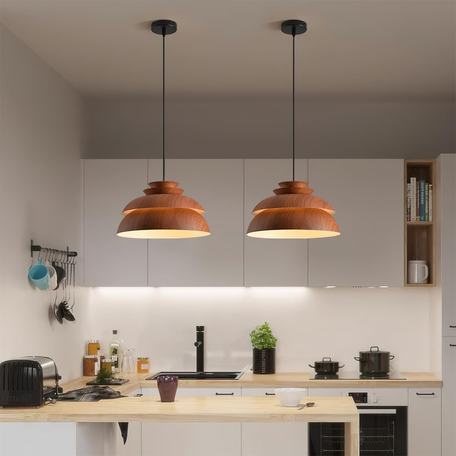 Midori Pendelleuchte – Elegante Hängelampe aus Aluminium für Esszimmer und Wohnräume | 33cm Durchmesser, E26/E27 Fassung-3