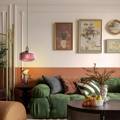 Mireta | Retro-Hängelampe aus farbigem Glas 3