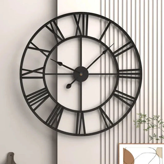 Trendige Moderne Wanduhr Groß aus Metall – Stilvolle Schwarz Wanduhr für Ihr Zuhause-1