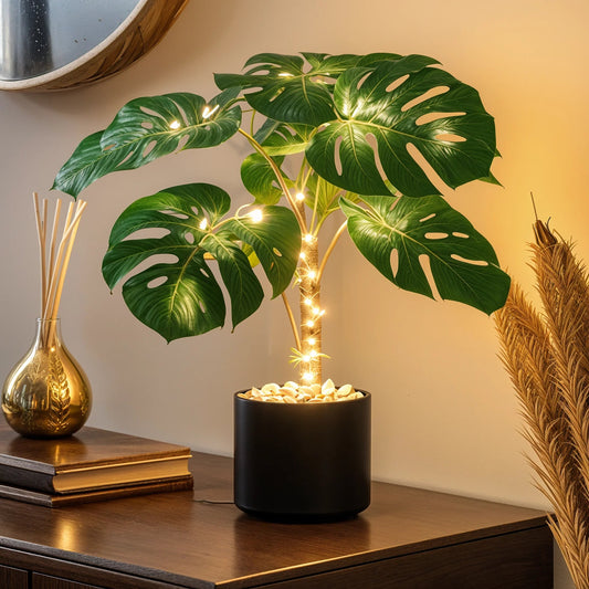 Monstera-Lampe | LED Tischleuchte mit Tropischem Flair 0