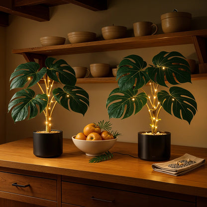 Monstera-Lampe | LED Tischleuchte mit Tropischem Flair 2
