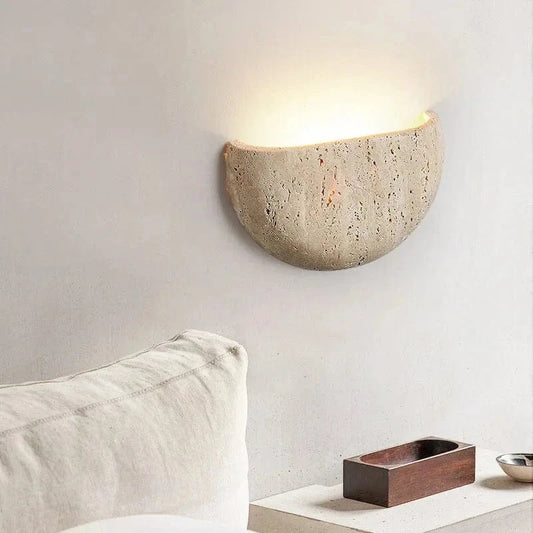 Naturstein LED Wandleuchte Halbkreis | Wandleuchte Innen 3