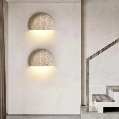 Naturstein LED Wandleuchte Halbkreis | Wandleuchte Innen 5