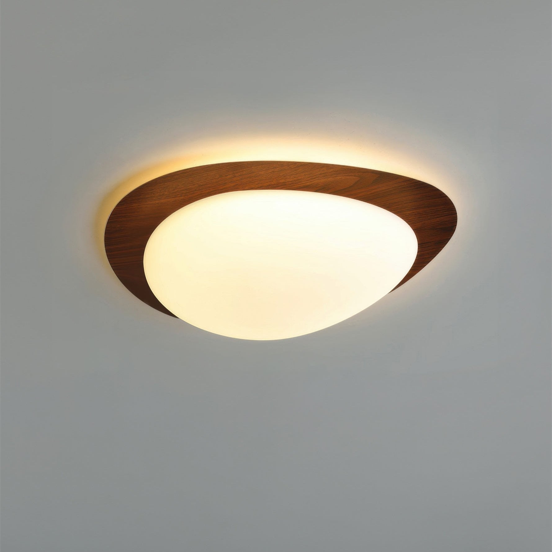 Skandinavische Deckenleuchte mit Holzmaserung und LED – Minimalistische Deckenlampe für Wohnzimmer und moderne Räume-2