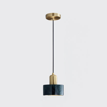 Variant image for Zylindrische Pendelleuchte im Japanischen Stil | Elegante Hängelampe für Esszimmer und Wohnräume, LED E27, 5W, Messing, Ø 15cm-9