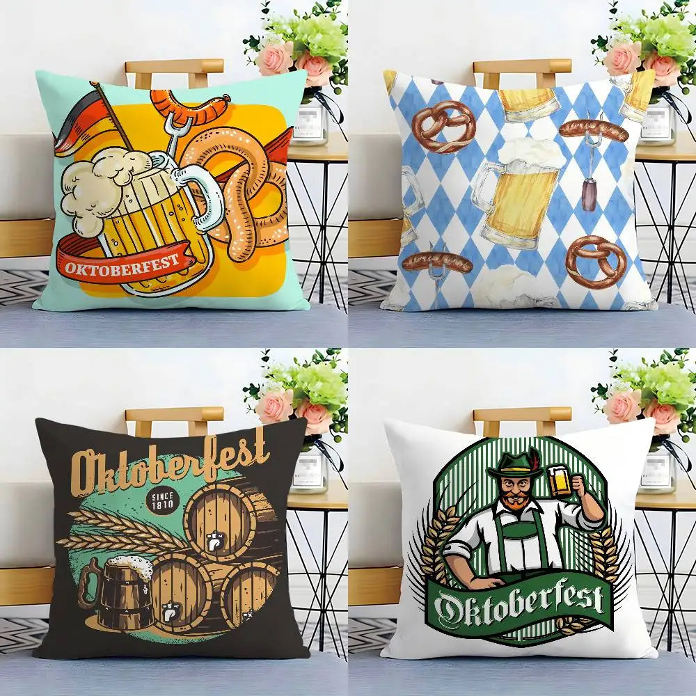 Oktoberfest Kissen Bedrucken | Dekoratives Plüschkissen 0