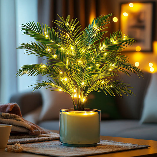 Palm Paradise | Tischlampe mit Palmblättern 0