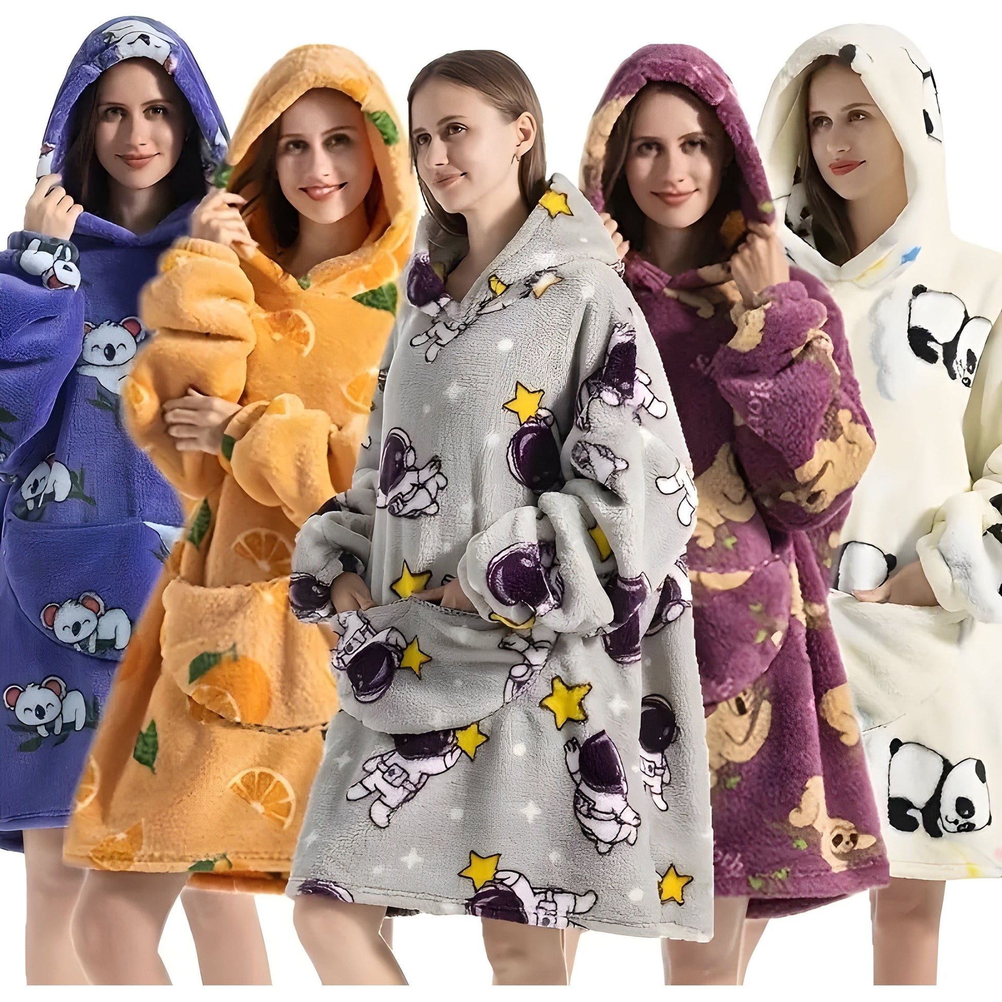 Patrina | Kapuzen-Decke aus Fleece mit Wendedesign 1