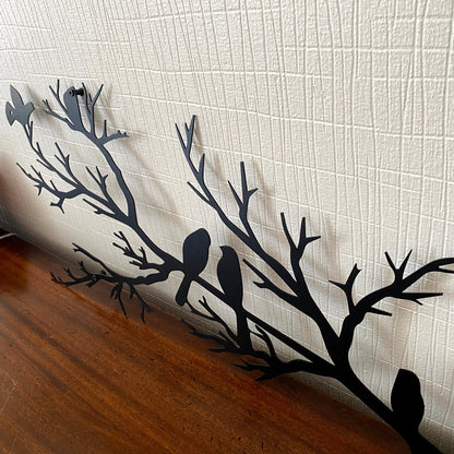 PerchArt | Metall Wandkunst mit Vögeln auf Ast 4