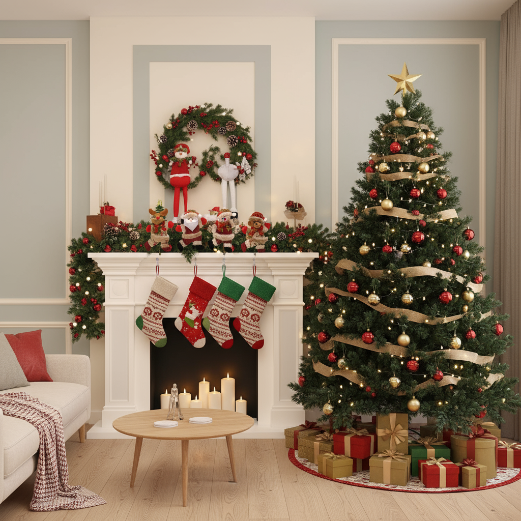 Glänzende Weihnachtskugeln Set 4er | Christbaumkugeln Kunststoff