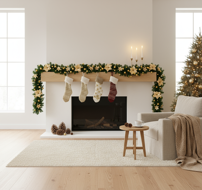 Weihnachtsgirlande Mit Beleuchtung | Rattan-Deko 270 cm