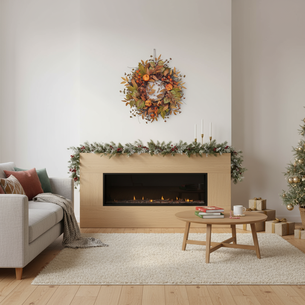 Wieniec jesienny z dyniami | Wieniec na drzwi na Halloween i Boże Narodzenie