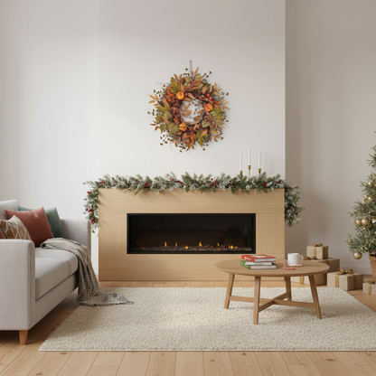 Wieniec jesienny z dyniami | Wieniec na drzwi na Halloween i Boże Narodzenie