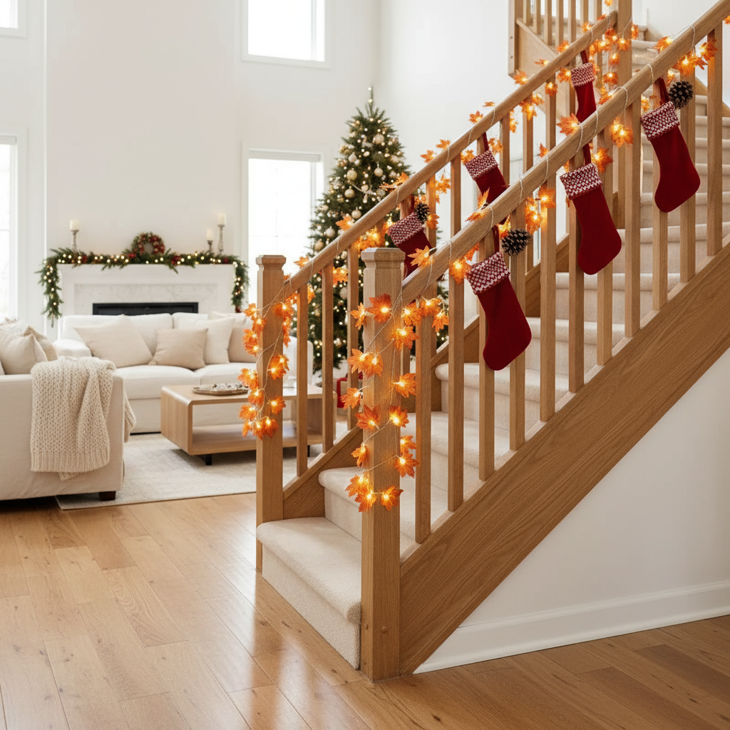 Ahornblatt LED Lichterkette | Herbstliche Dekoration