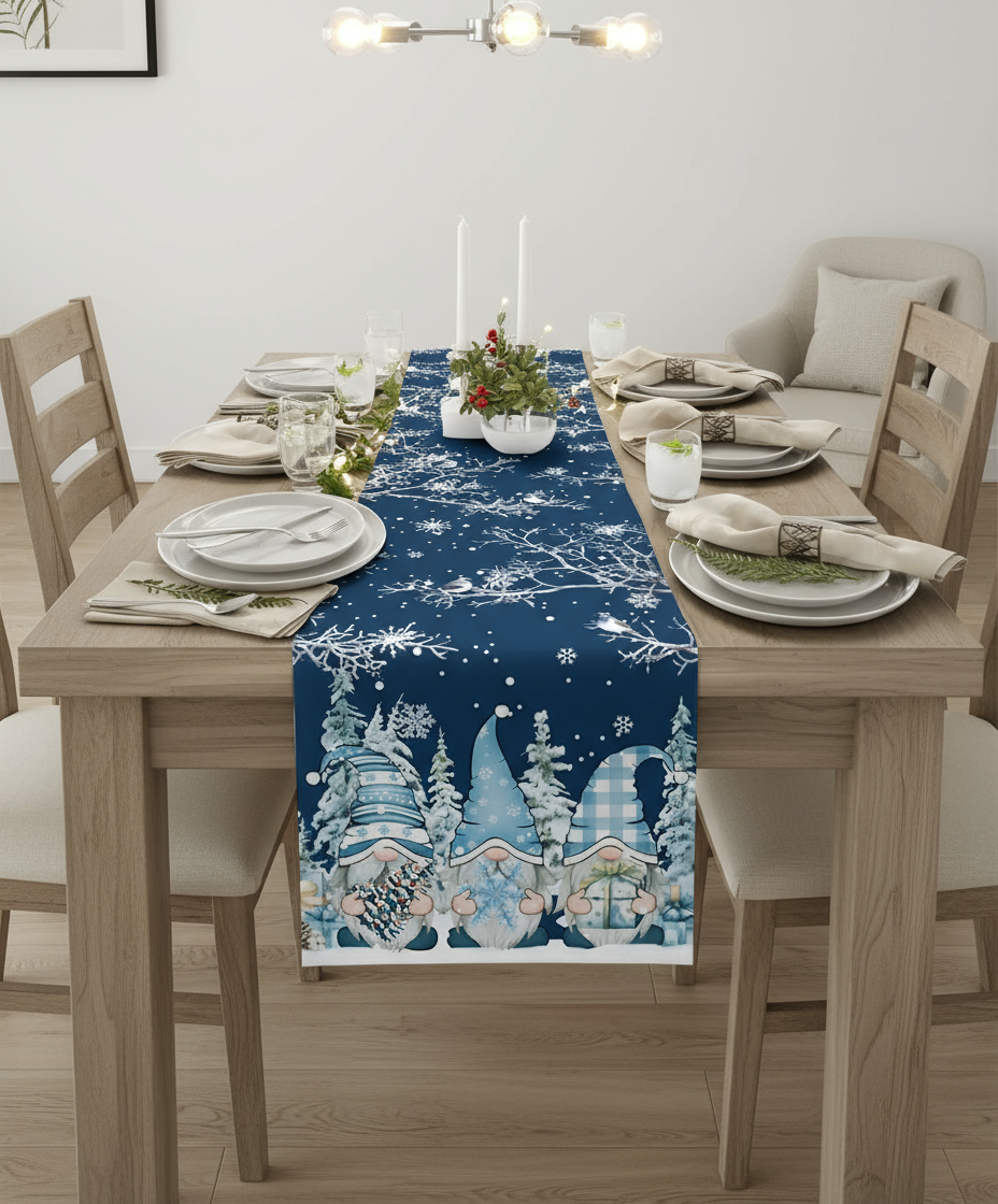 Weihnachtlicher Tischläufer Schneeflocken | Festliche Dekoration
