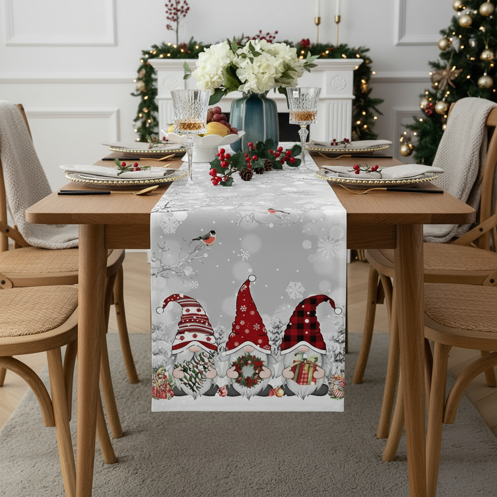 Weihnachtlicher Tischläufer Schneeflocken | Festliche Dekoration
