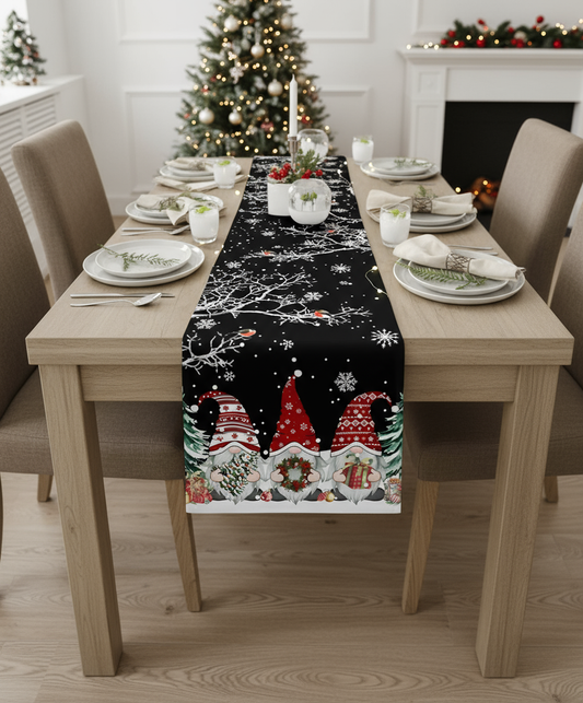 Kersttafel loper Sneeuwvlokken | Feestelijke decoratie