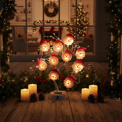 Schneemann Lichterkette | LED Weihnachtsbeleuchtung Außen