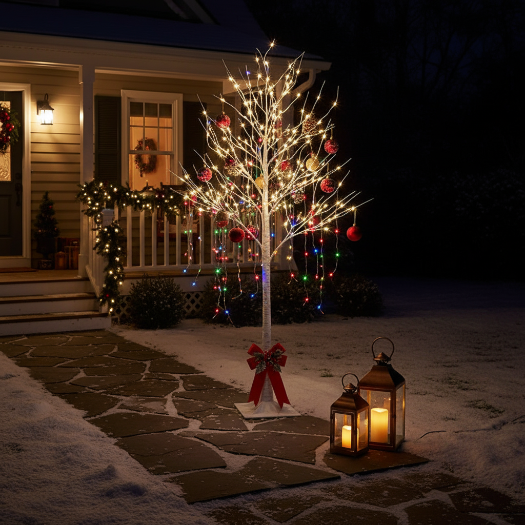 Goldener Birkenbaum | LED Dekoration für Feste 182,88 cm