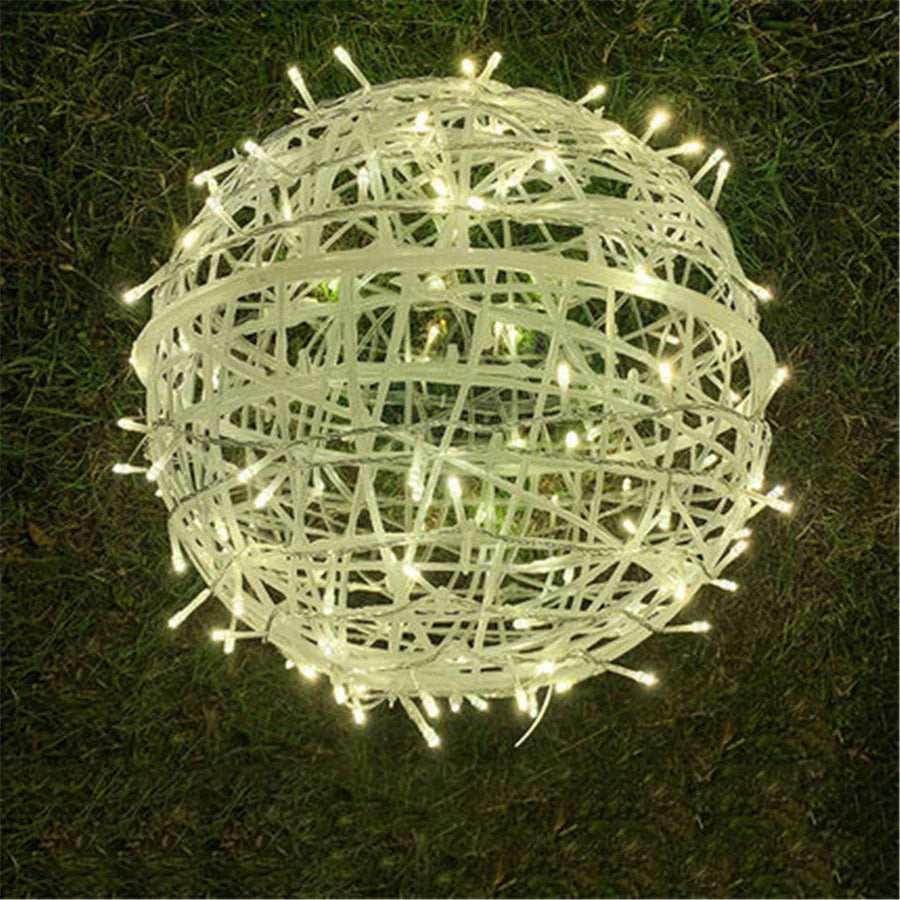 Rattanball Lichterkette | LED Außenbeleuchtung Warmweiß 7