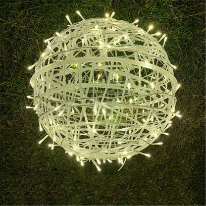 Rattanball Lichterkette | LED Außenbeleuchtung Warmweiß 7