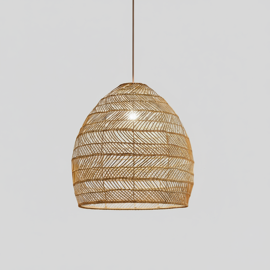 Rattan Hängeleuchte Schwarz | Stilvolle Pendelleuchte