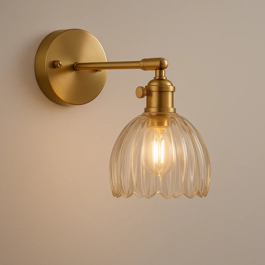 Retro-Wandleuchte | Vintage Glas-Wandlampe mit LED für Innenräume 0