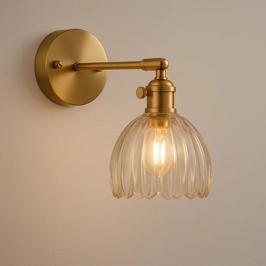 Retro-Wandleuchte | Vintage Glas-Wandlampe mit LED für Innenräume 0