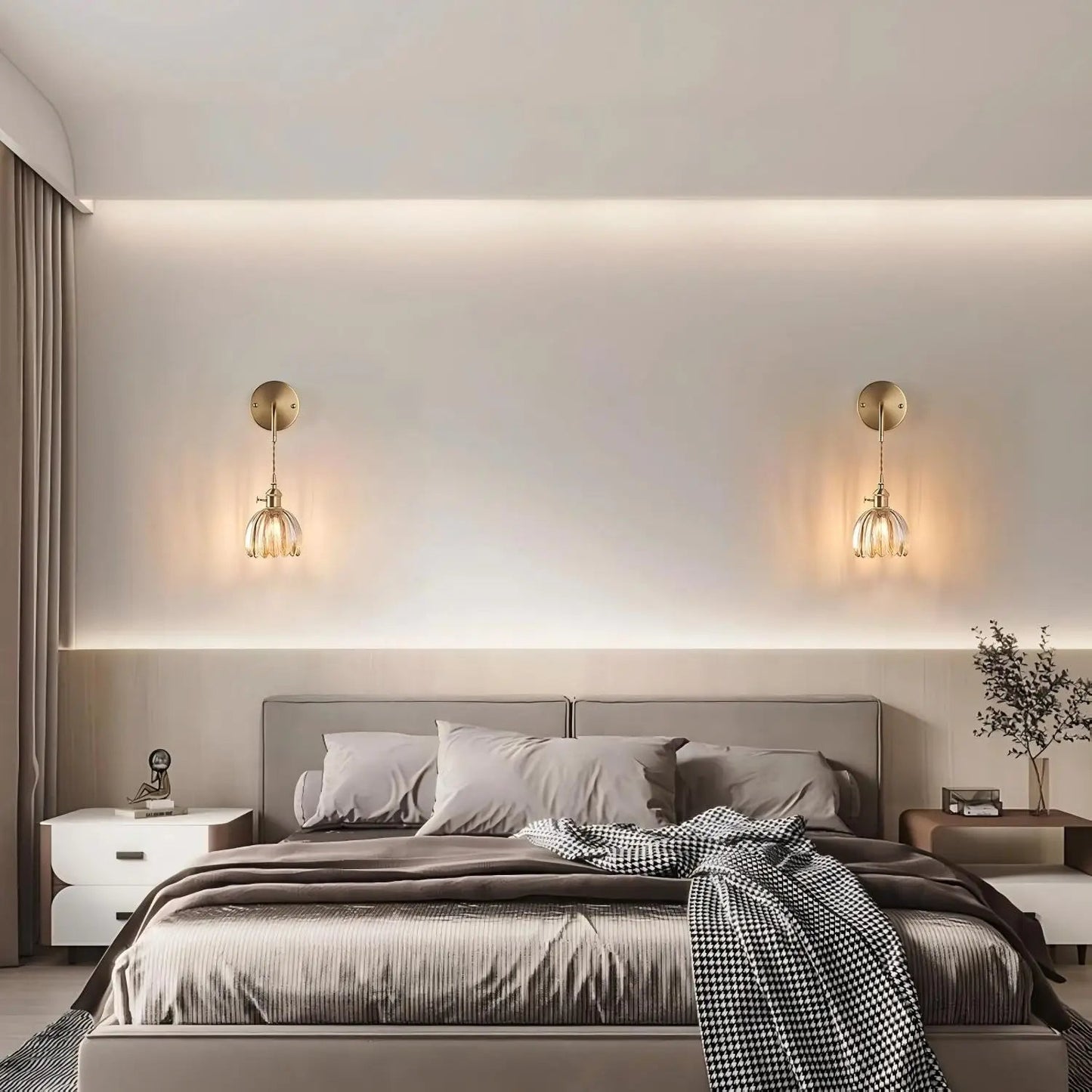 Retro-Wandleuchte | Vintage Glas-Wandlampe mit LED für Innenräume 2