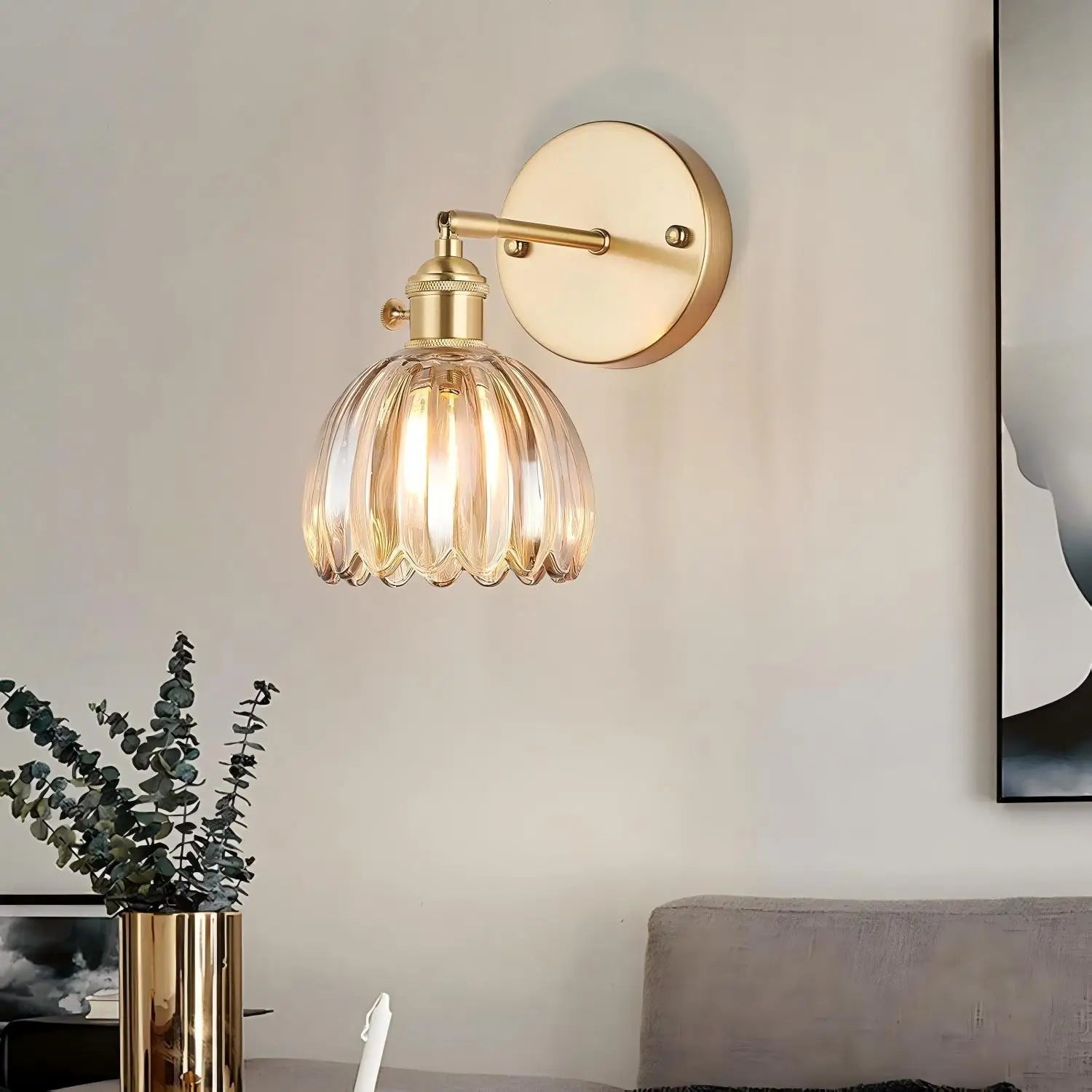 Retro-Wandleuchte | Vintage Glas-Wandlampe mit LED für Innenräume 3