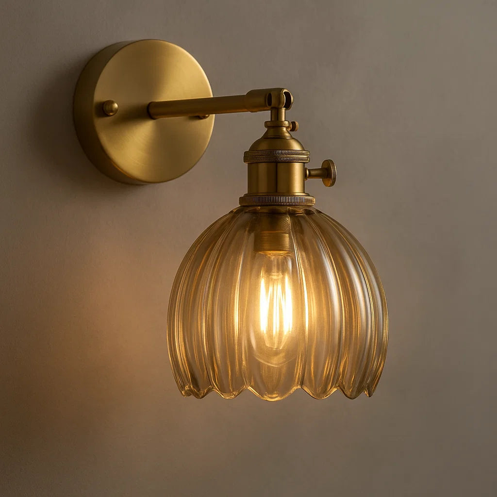 Retro-Wandleuchte | Vintage Glas-Wandlampe mit LED für Innenräume 4