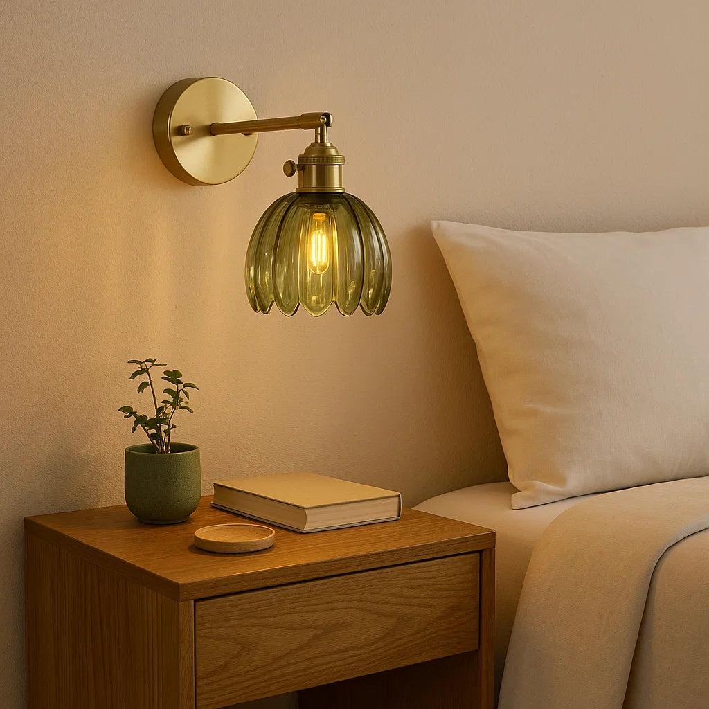Retro-Wandleuchte | Vintage Glas-Wandlampe mit LED für Innenräume 6